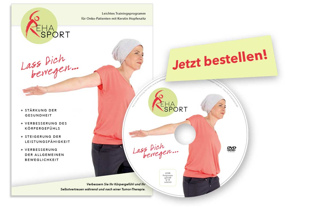 DVD-Cover - Lass Dich bewegen ist ein Trainingsprogramm zur Begleitung einer Krebstherapie